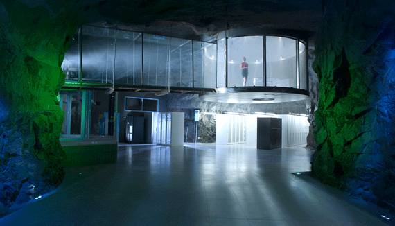 The futuristic Bahnhof data center, located 100 feet beneath Stockholm, is one of many facilities built in nuke-proof subterranean bunkers.