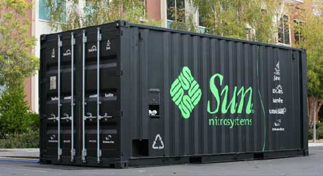 The Sun Modular Data Center (Blackbox) container data center from Sun Microsystems.