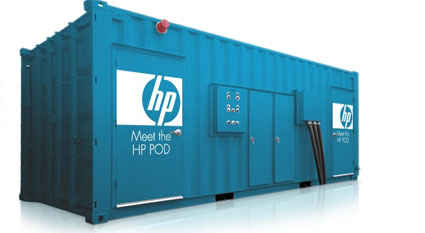 The HP-POD data center container.