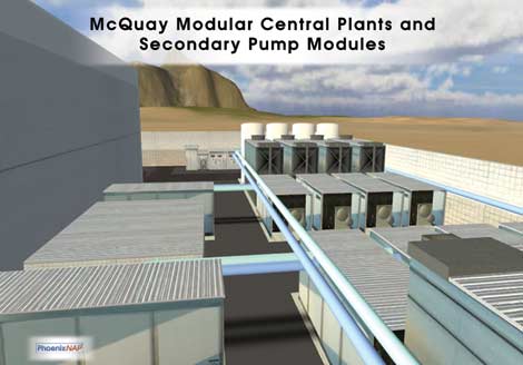 A screen shot from a virtual tour of the PhoenixNAP data center.