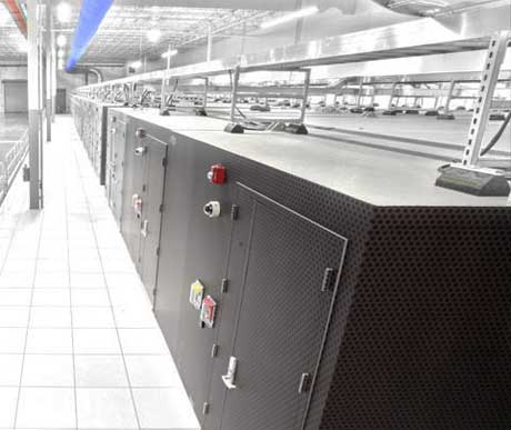 A row of IO Anywhere data center modules