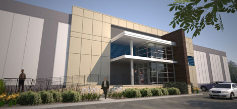 An illustration of the front facade of Internap's newest data center, located in Los Angeles.