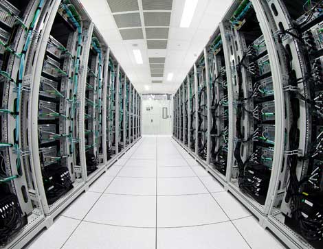 An example of the hot aisle in a Savvis data center in the London market. (Photo: Savvis)