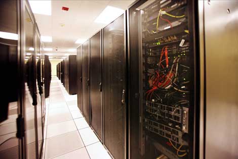 Racks inside a data center operated by Peak 10, which has been expanding its footprint in the Southeast. (Photo: Peak 10) 
