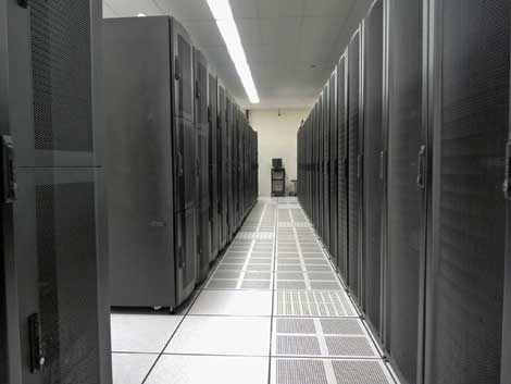 Some of the cabinets inside the new NetSource data center in Illinois. (Source: NetSource)
