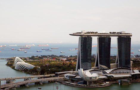 A view of the Marina Bay Sands and the Singapore River. (Photo by Scott Halleran/Getty Images) 
