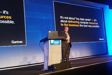 David Cappuccio, VP and distinguished analyst at Gartner, speaking at the firm's data center management conference in Las Vegas in December 2015