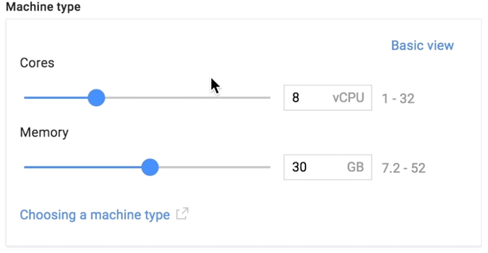 Google Custom Machine Types